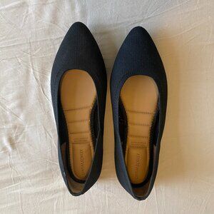 Cynthia Rowley Black Calia Pointed Toe Textile Ballet Flats